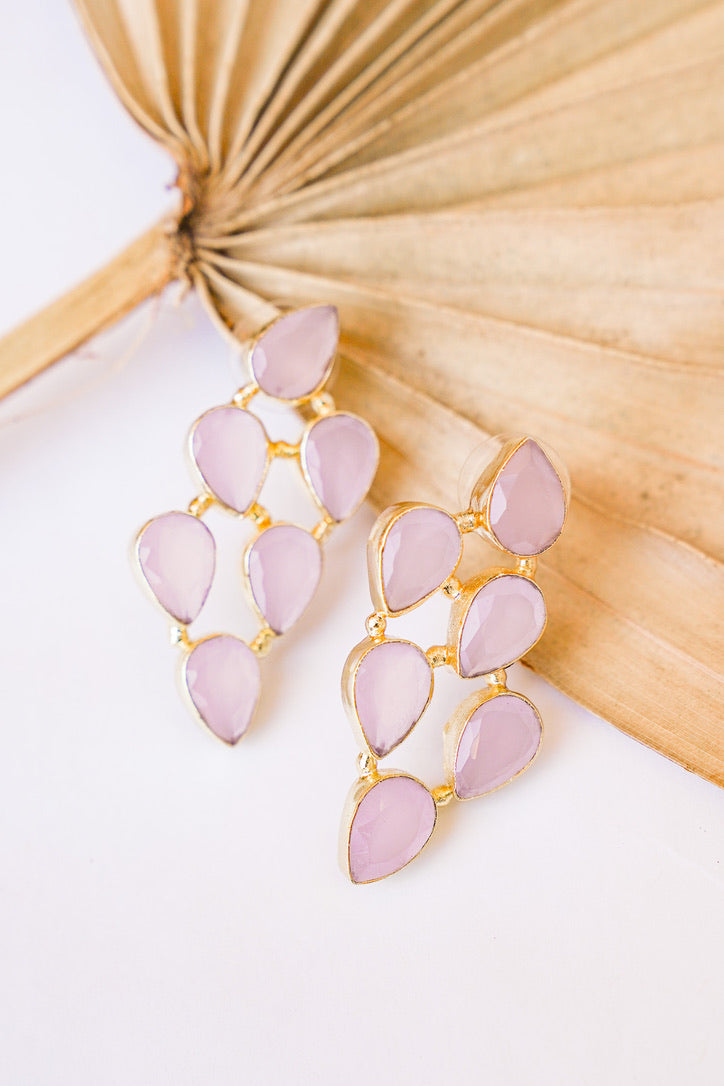 Dasha Rose Quartz Vine Earring