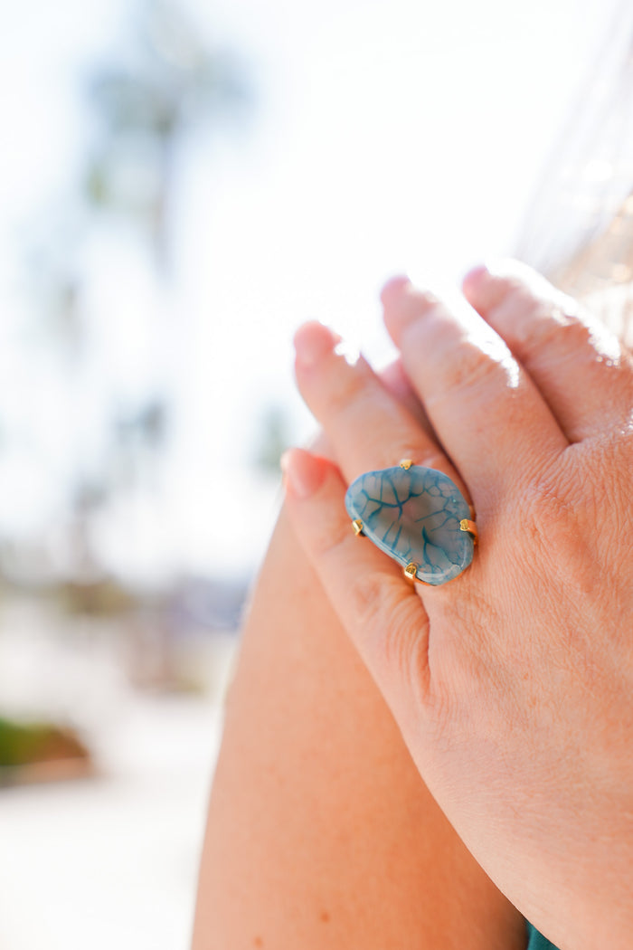 Dasha Chunky Sodalite Ring | Shop Bali Queen