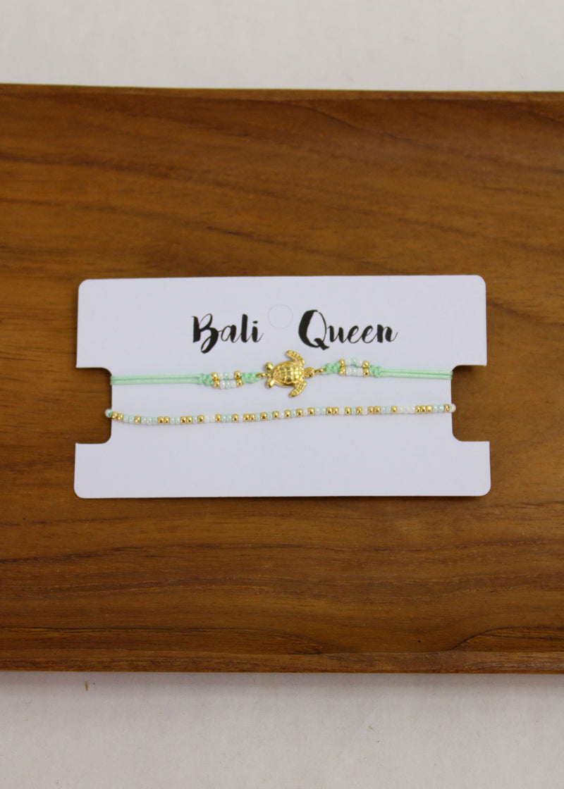 Turtle Crystal 2 Pack Bracelets | Shop Bali Queen
