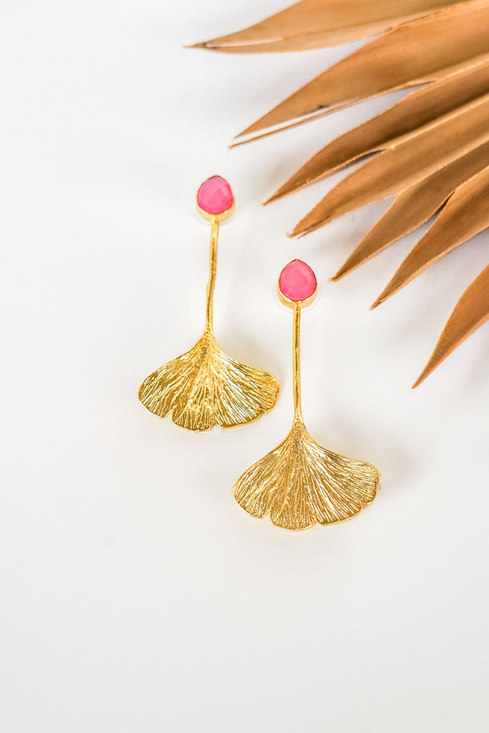 Dasha Pink Lotus Drop Earring | Shop Bali Queen
