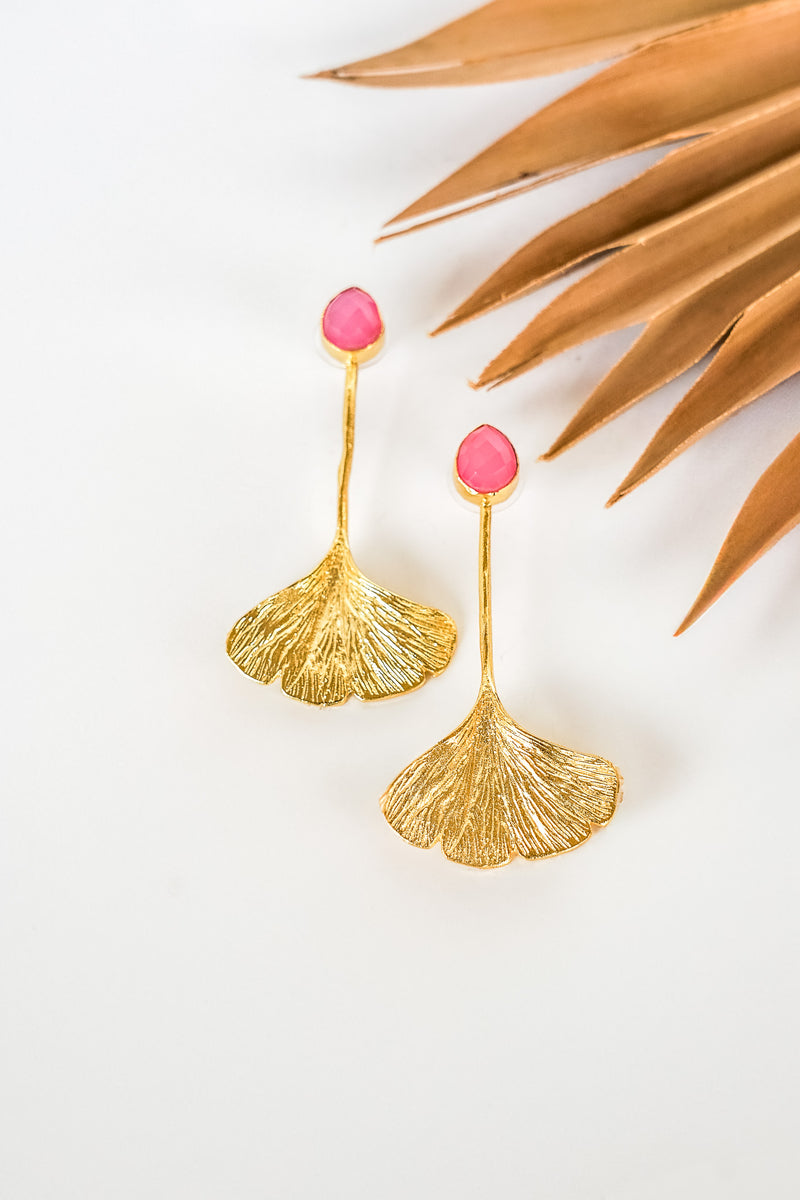 Dasha Pink Lotus Drop Earring | Shop Bali Queen