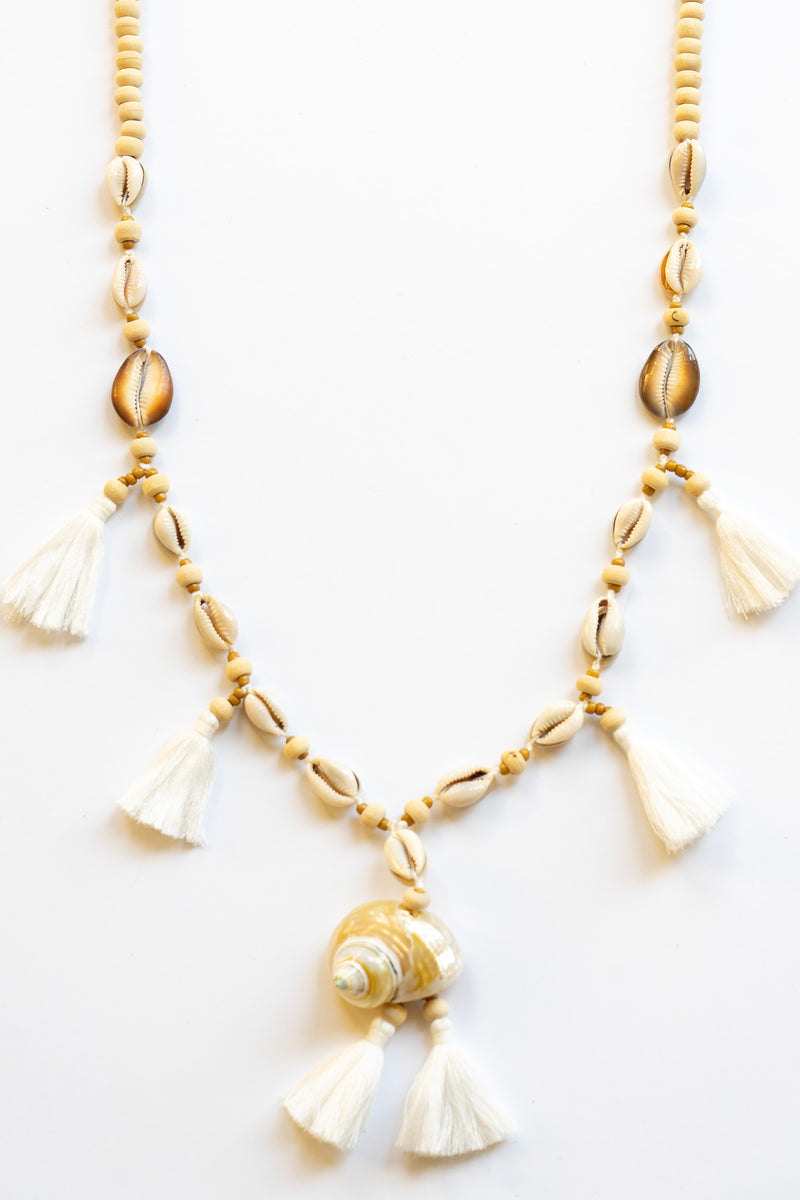 Coco Conch Shell Tassel Necklace | Shop Bali Queen