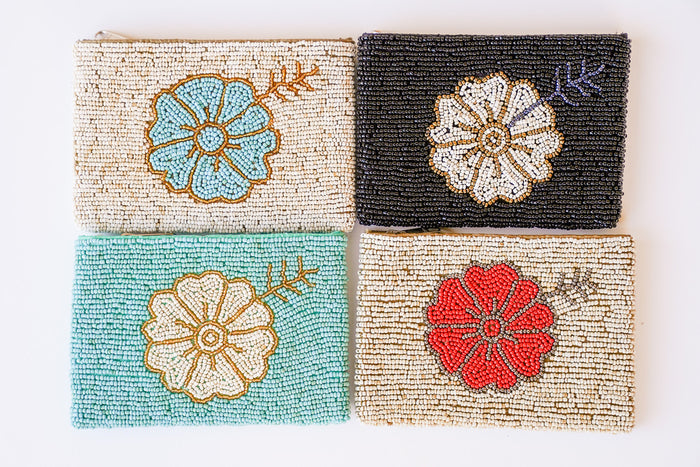 Hibiscus Beaded Coin Bag | Shop Bali Queen