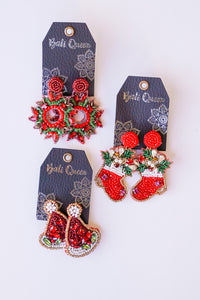 Holiday-licious Santa Hat Earring
