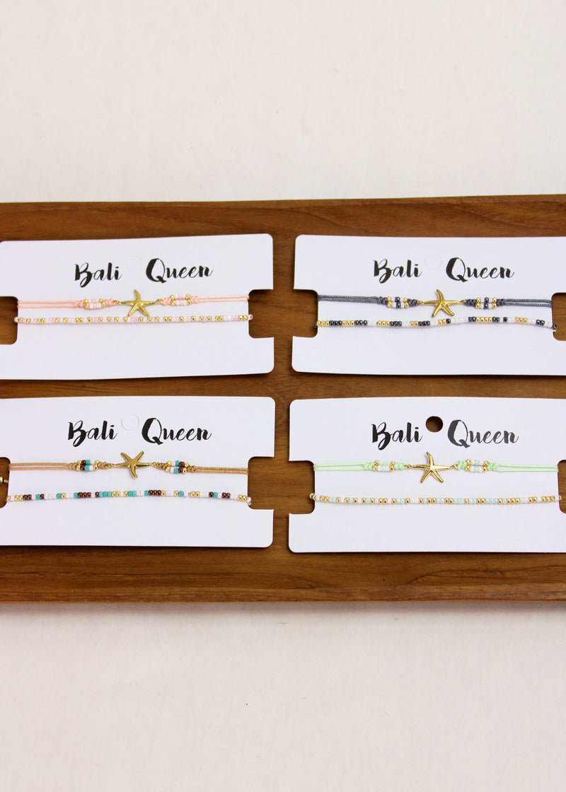 Starfish Crystal 2 Pack Bracelets
