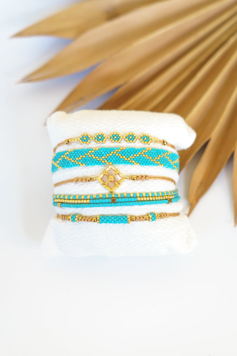 Crystal 5 Pack Pull Bracelet Tray (Turquoise) | Shop Bali Queen