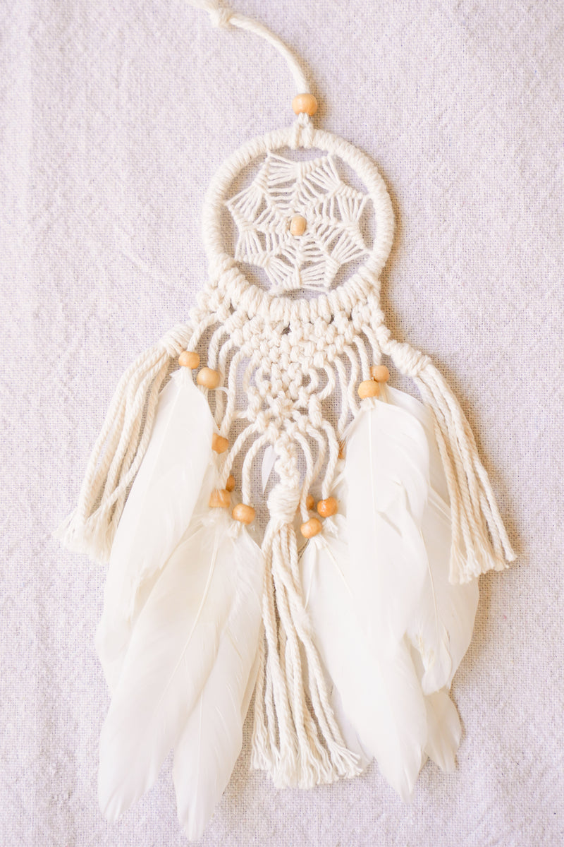 Macrame Dreamcatcher with Wood Bead