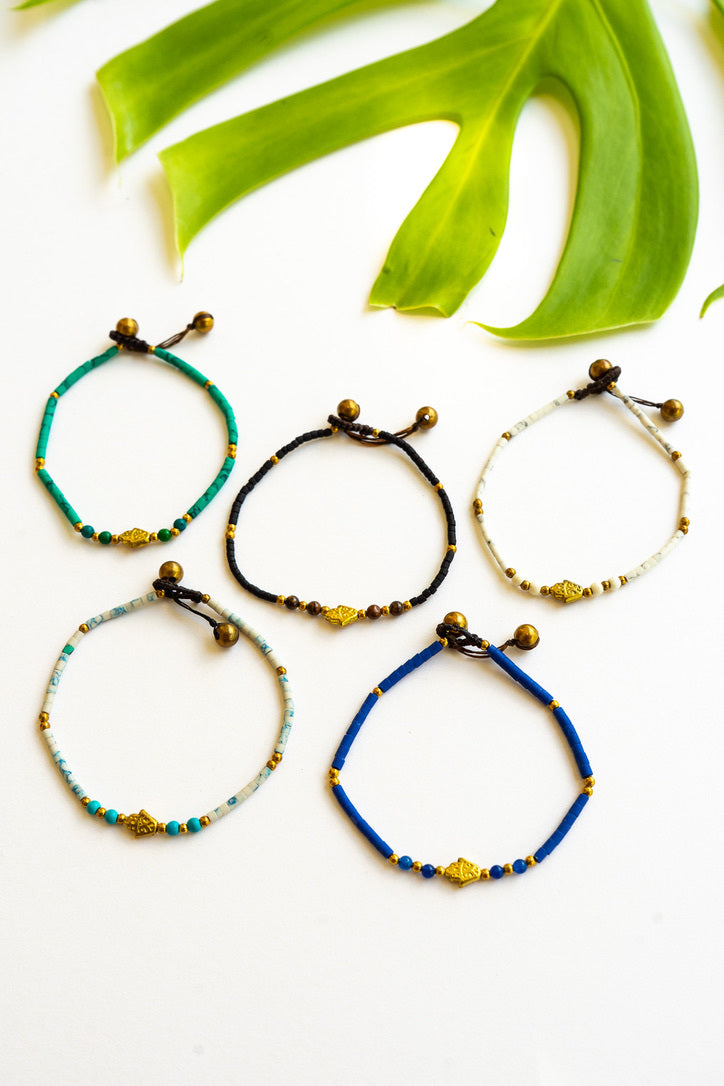 Matte Ceramic Hamsa Bracelet | Shop Bali Queen