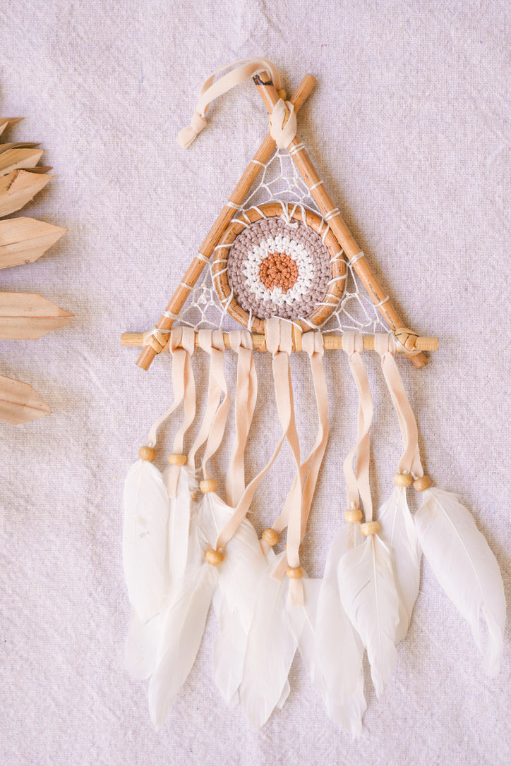 Mini Evil Eye Triangle Dreamcatcher
