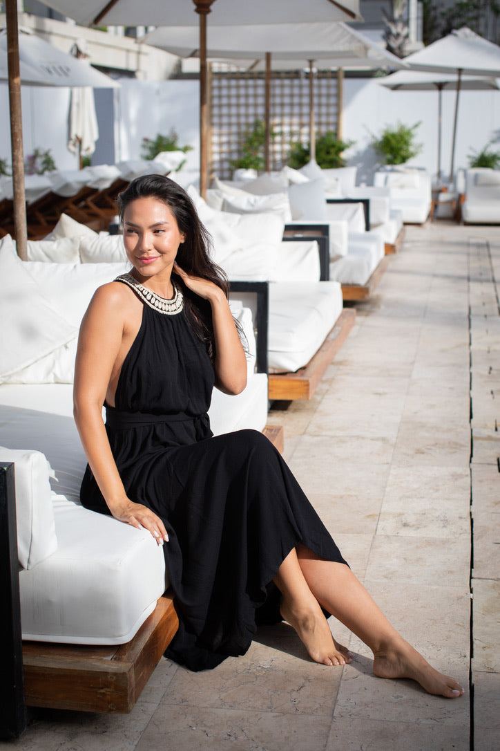 Crinkle cotton maxi dress sale