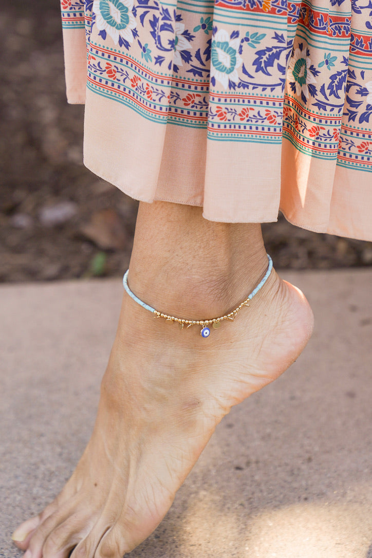 Evil Eye Disc Anklet