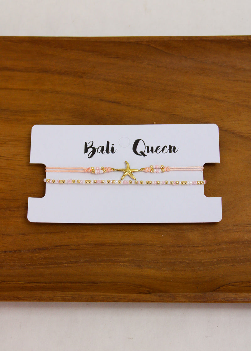Starfish Crystal 2 Pack Bracelets