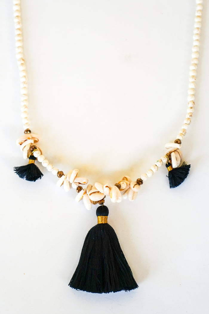 Tri Crystal Cowrie Necklace | Shop Bali Queen