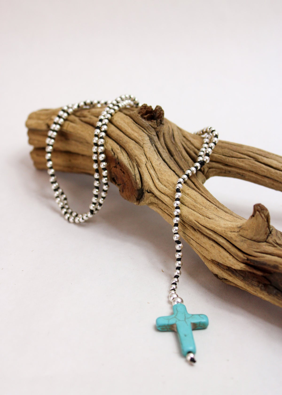 Turquoise Cross Alloy Necklace
