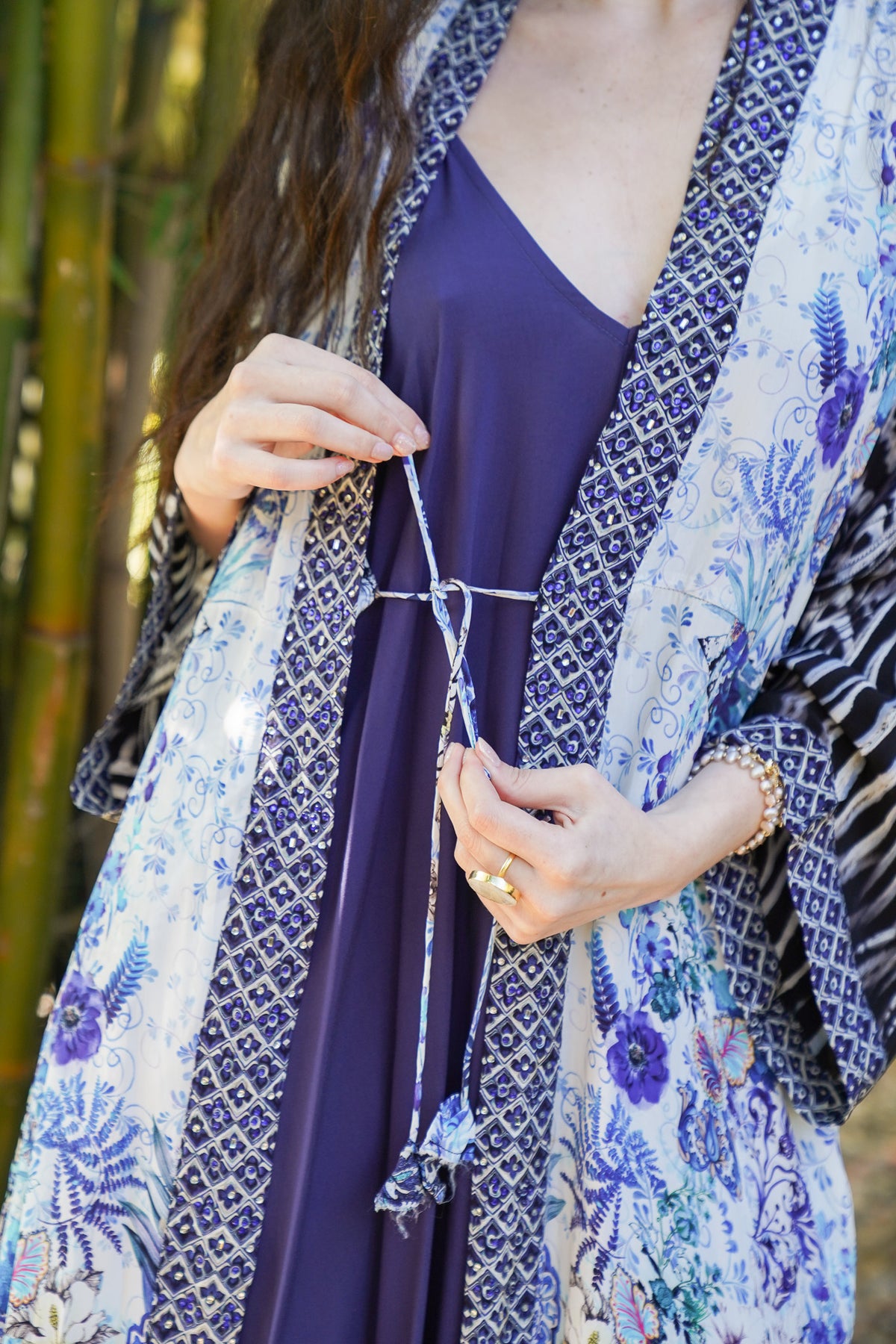 Bombay Tie Jeweled Kimono