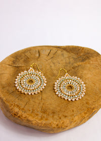 Thai Round Crystal Earrings