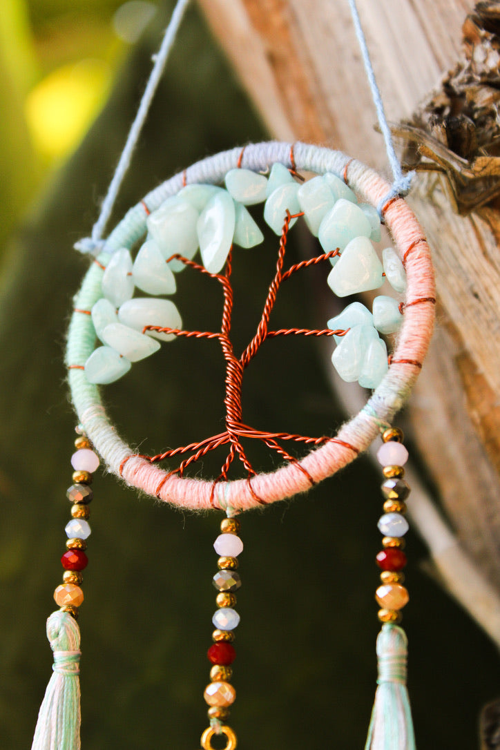 Mini Crystal & Stone Tree of Life Dreamcatcher | Shop Bali Queen