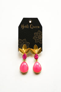 Dasha Fuchsia Quartz Bloom Earring | Shop Bali Queen