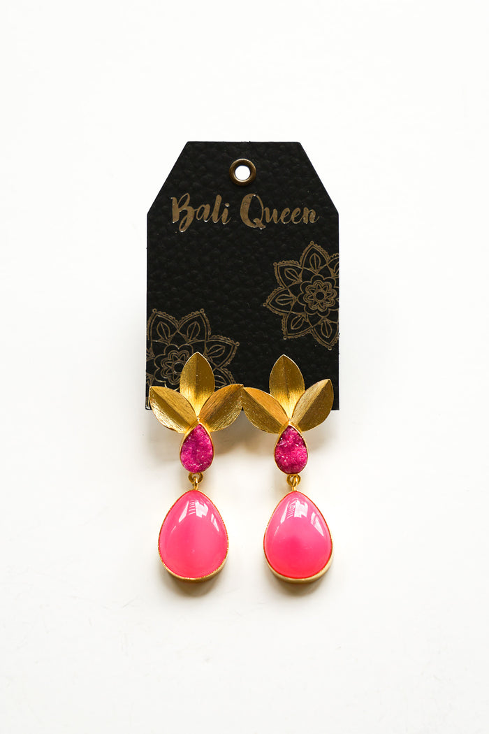 Dasha Fuchsia Quartz Bloom Earring | Shop Bali Queen