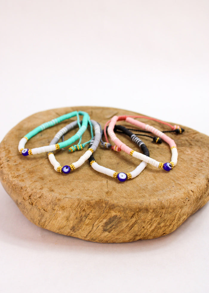 Tubular Evil Eye Bracelet