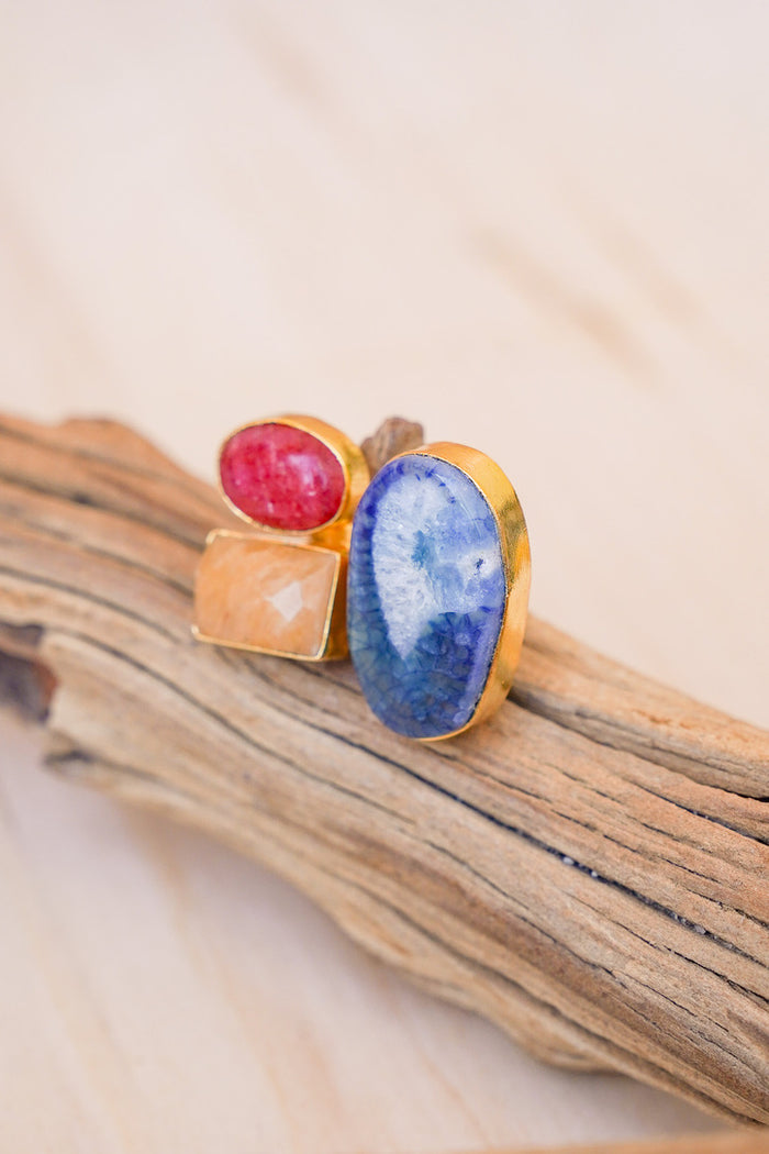 Dasha Agate Cluster Ring