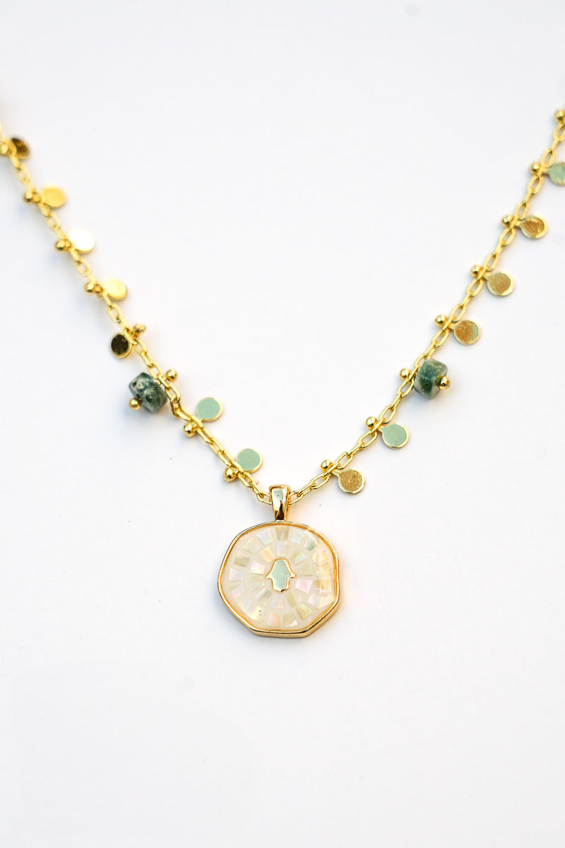 Hamsa Shine Light Coin Necklace | Shop Bali Queen