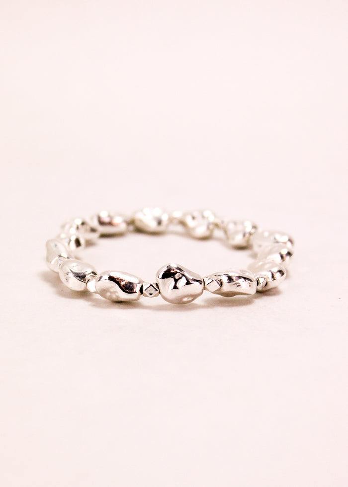 Lg Hammered Nugget Alloy Stretch Bracelet #83 | Shop Bali Queen