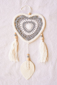 Macrame Heart w/ Bai Leaf Dreamcatcher