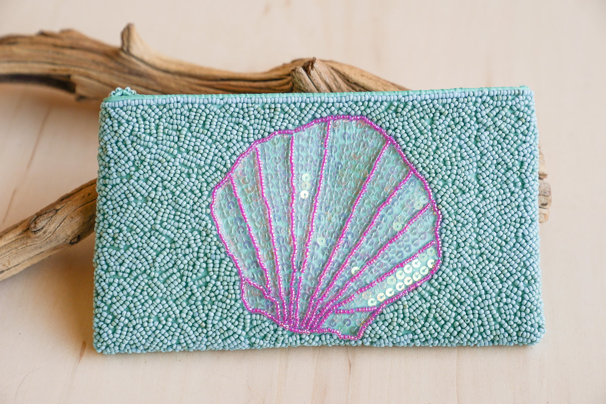 Scallop Shell Beaded Clutch