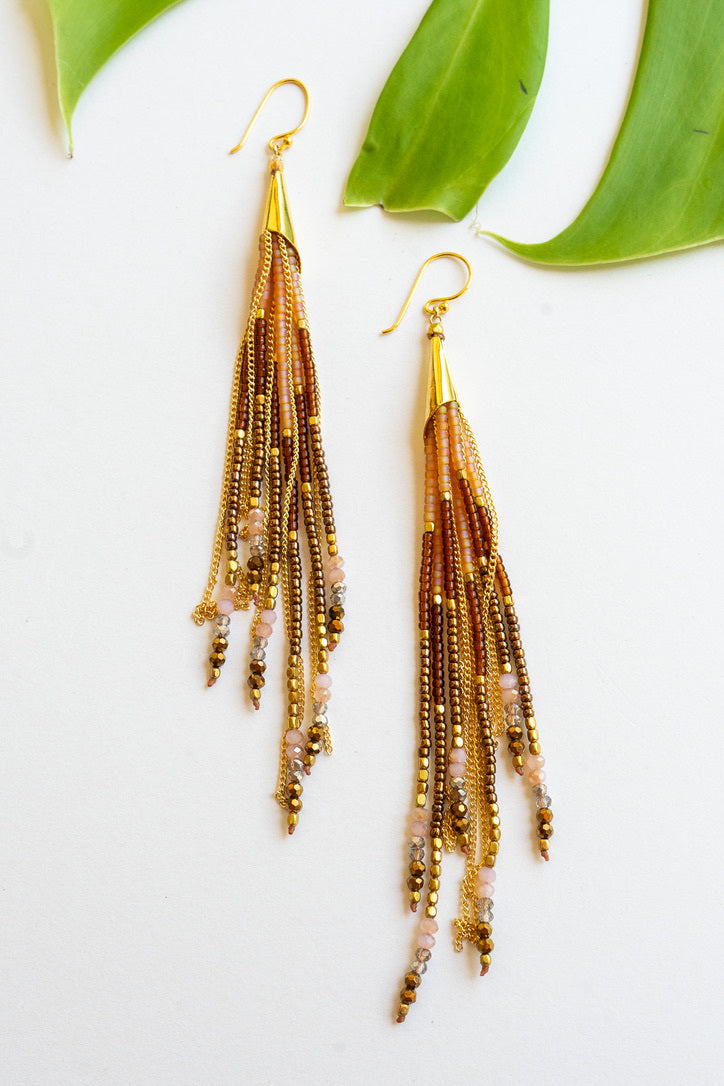 Sunset Tassel Beaded Earrings | Shop Bali Queen