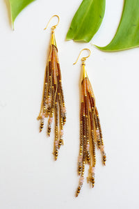 Sunset Tassel Beaded Earrings | Shop Bali Queen