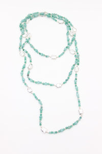 Amazonite Layering Alloy Necklace