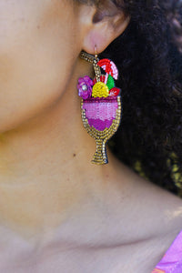 Tiki-licious Pinky Colada Earrings