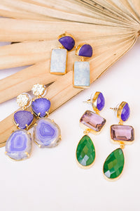 Dasha Navy Druzy Quartz Earring | Shop Bali Queen