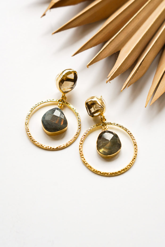 Dasha Onyx & Labradorite Drop Earring | Shop Bali Queen