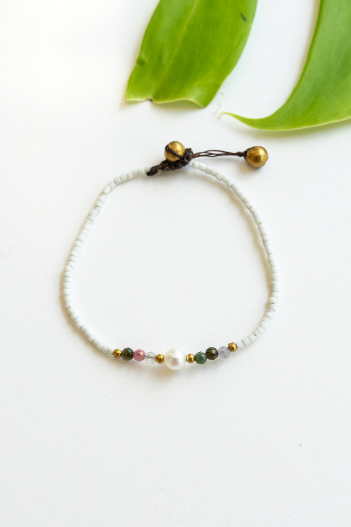 Single Pearl Crystal Bracelet | Shop Bali Queen