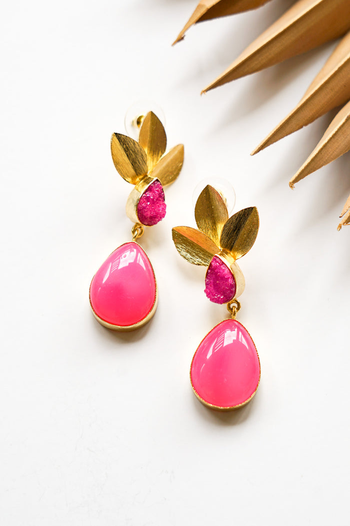 Dasha Fuchsia Quartz Bloom Earring | Shop Bali Queen