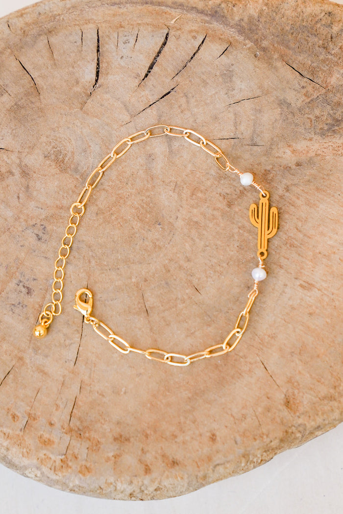 La Perla Cactus Gold Charm Bracelet | Shop Bali Queen