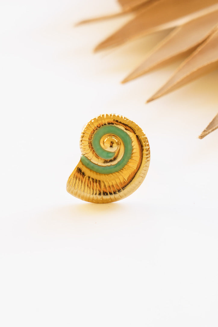 Sundial Gold Shell Rings | Shop Bali Queen