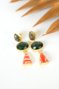 Dasha Labradorite & Turquoise Drop Earring | Shop Bali Queen