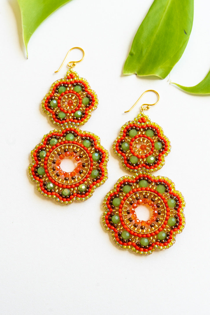Reef Bloom Beaded Drop Earrings | Shop Bali Queen