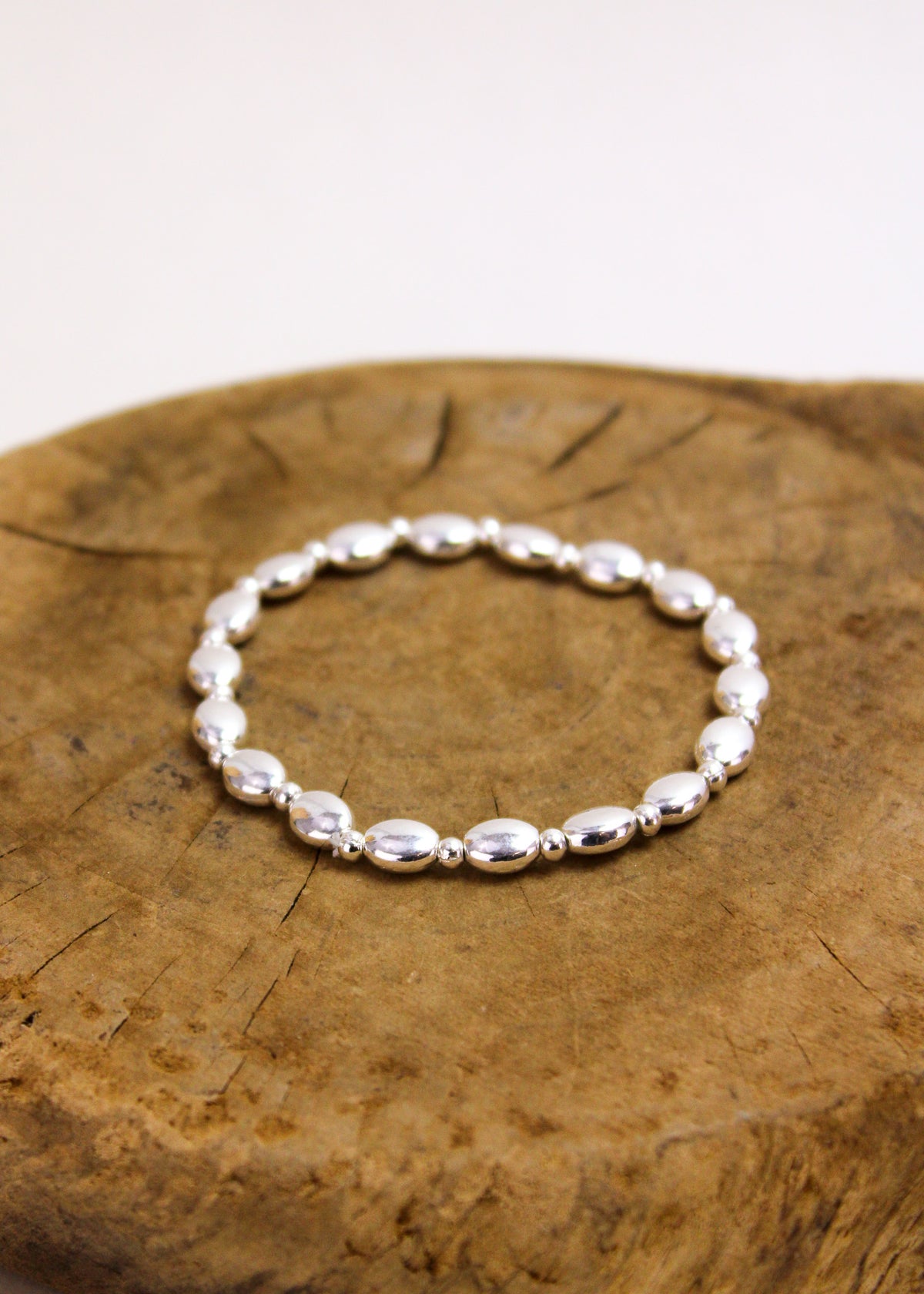 Mirror Oval Alloy Stretch Bracelet #94