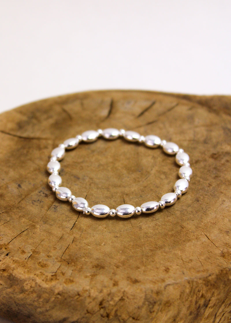 Mirror Oval Alloy Stretch Bracelet #94