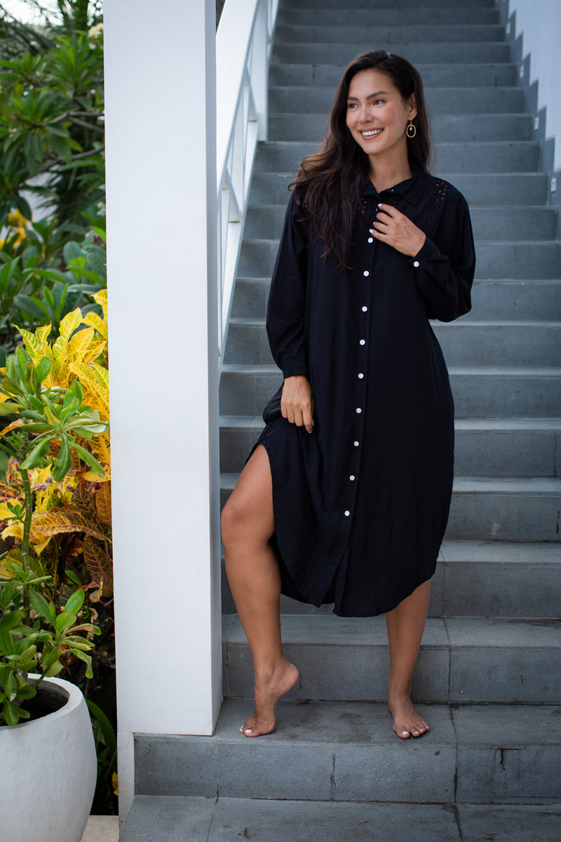 Eyelet Shirt Dress