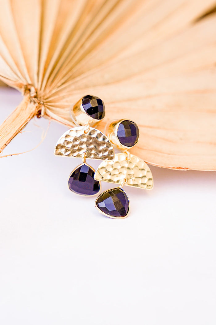 Dasha Onyx Crescent Earring | Shop Bali Queen