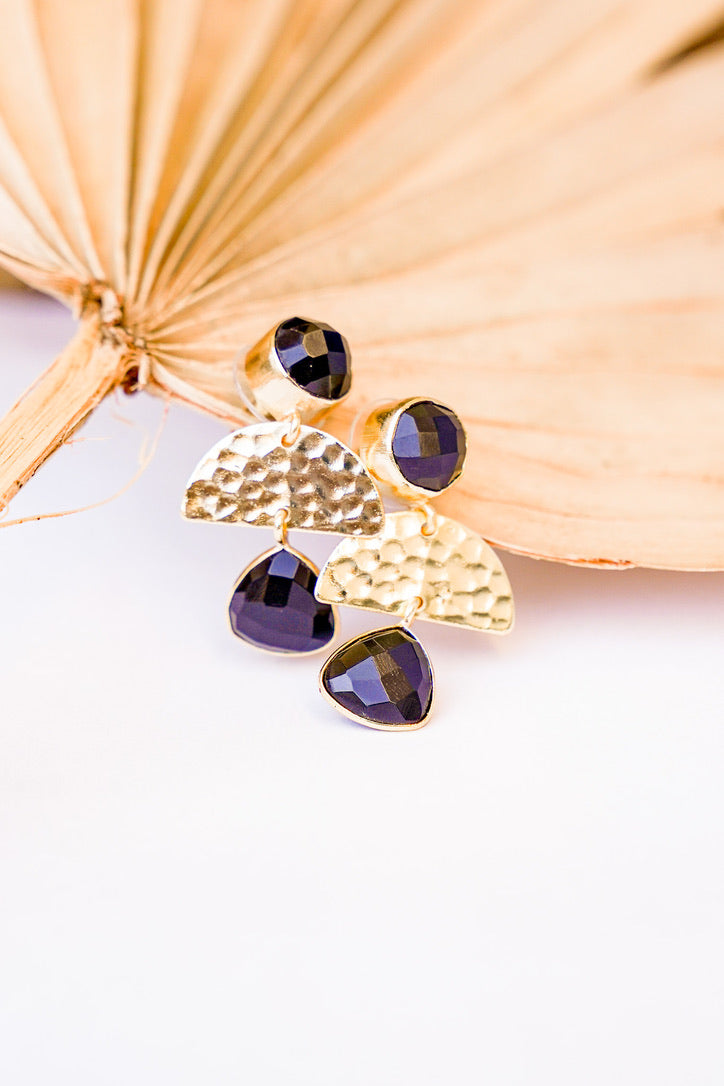 Dasha Onyx Crescent Earring | Shop Bali Queen