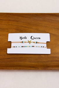 Starfish Crystal 2 Pack Bracelets