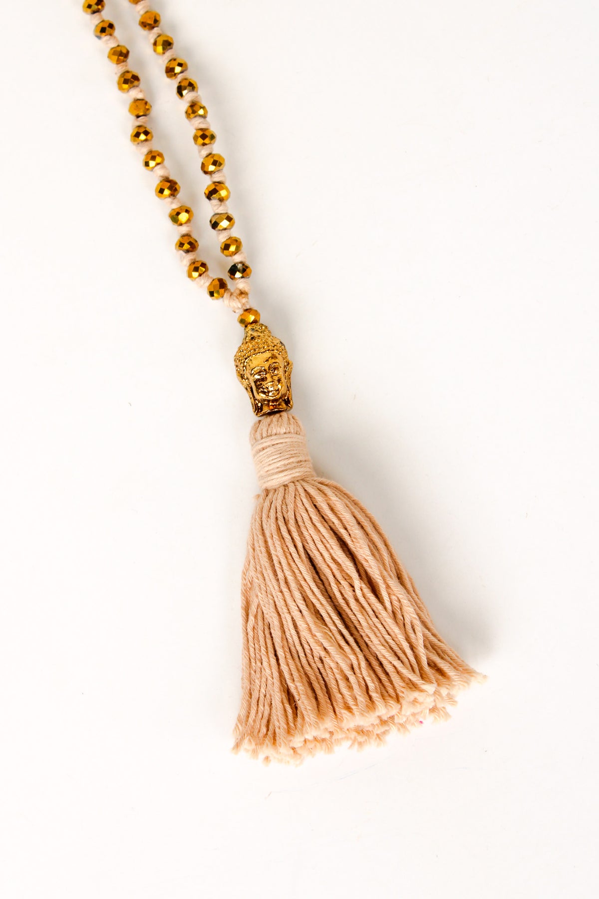 Cotton Buddha Tassel Necklace