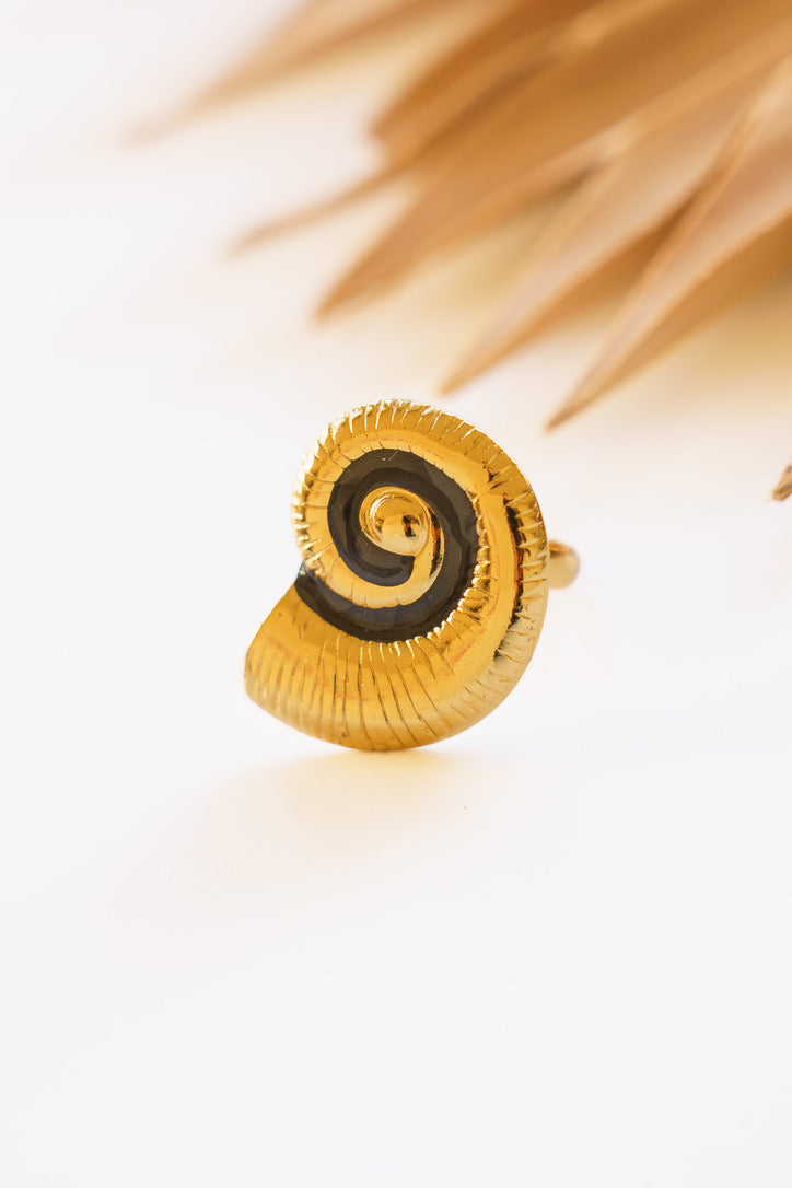 Sundial Gold Shell Rings | Shop Bali Queen