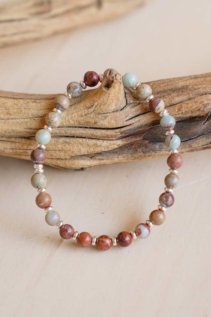 Unisex Agalmatolite Stretch Bracelet